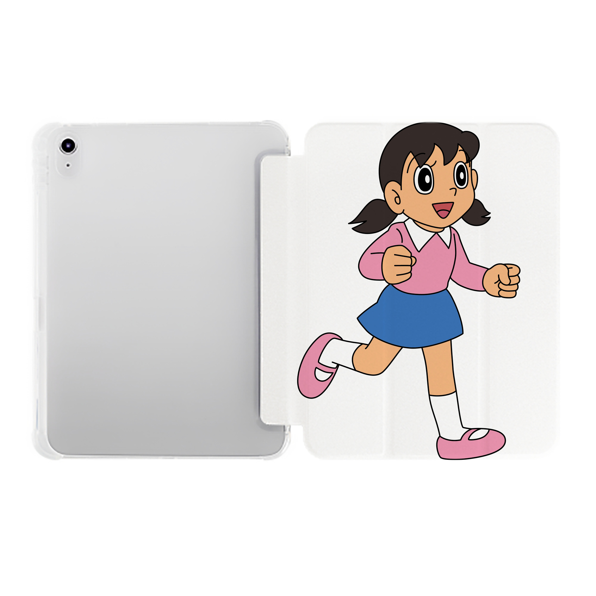 （画像用） ドラえもん みなもと しずか Doraemon Shizuka Minamoto IPad ケース ペン収納付き 三つ折りスタンド PUレザー×シリコン 対応機種9.5/10.5/10.9インチ